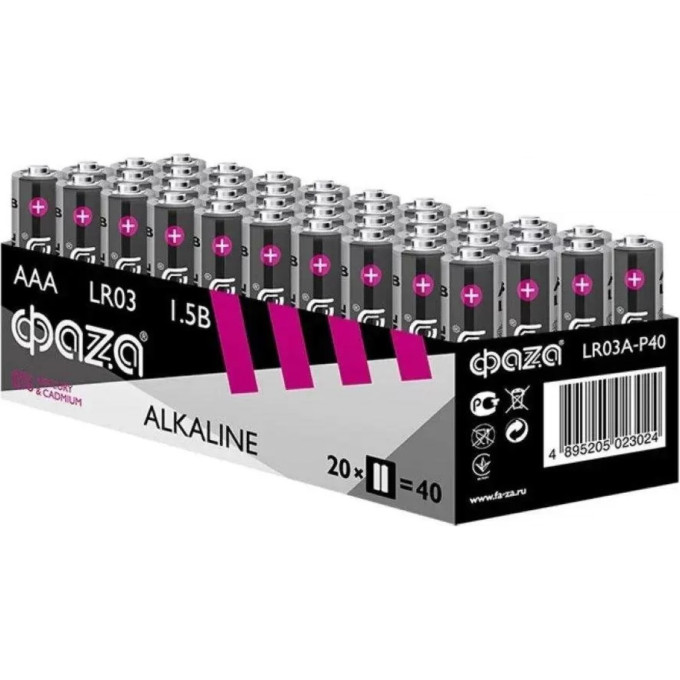 Элемент питания JAZZWAY LR03 (AAA) алкалиновая уп. 40 шт. Alkaline Pack-40 5023024